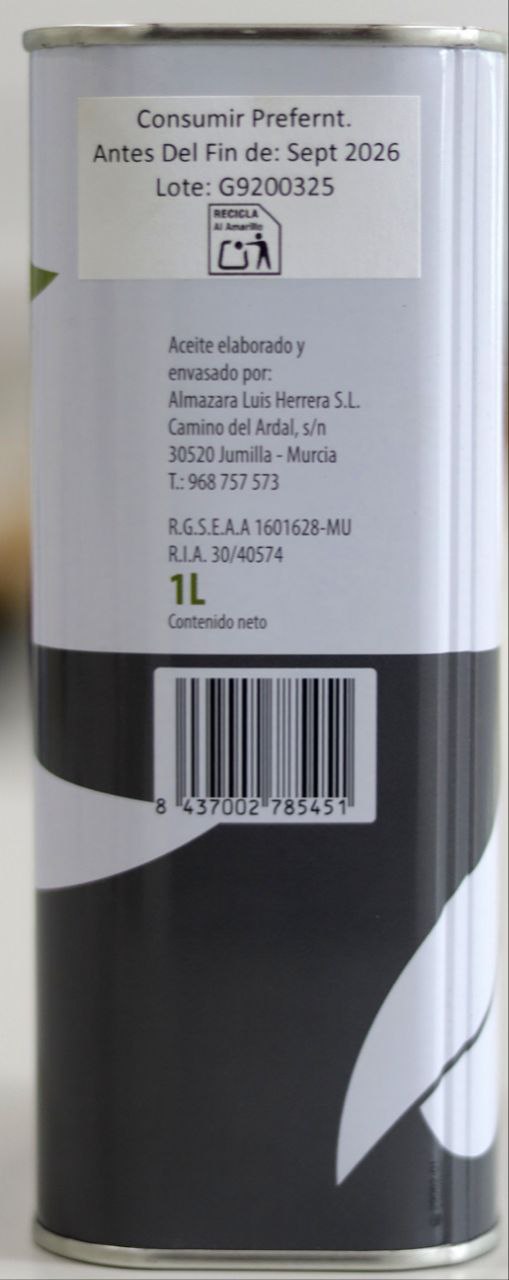 Huile d'Olive Écologique Almazara 1L Espagne