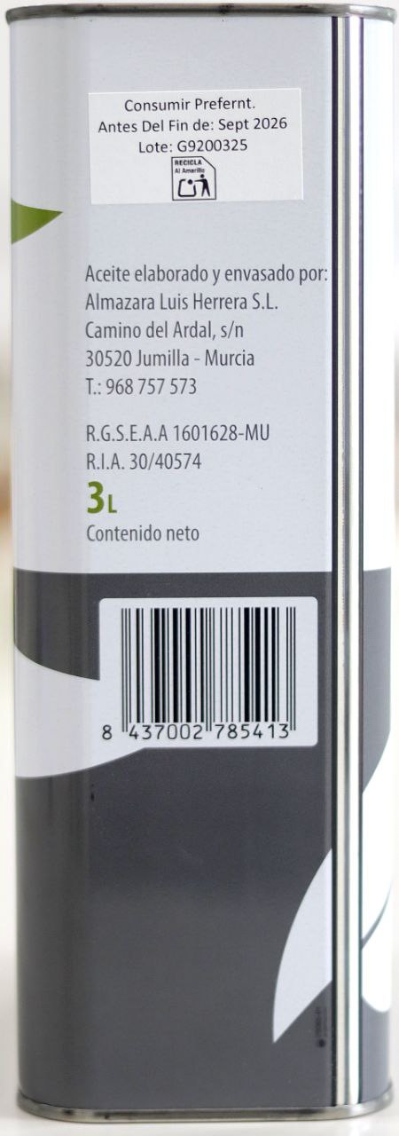 Huile d'Olive Écologique Almazara 3L Espagne